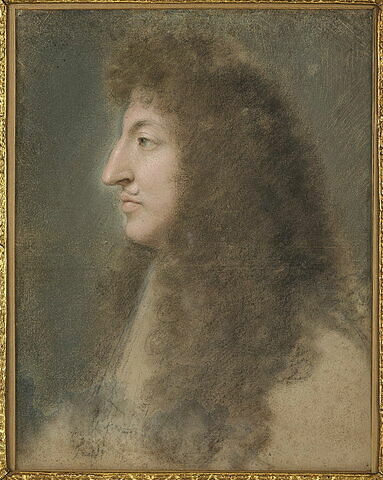 Portrait de Louis XIV jeune, vu de profil et tourné à gauche