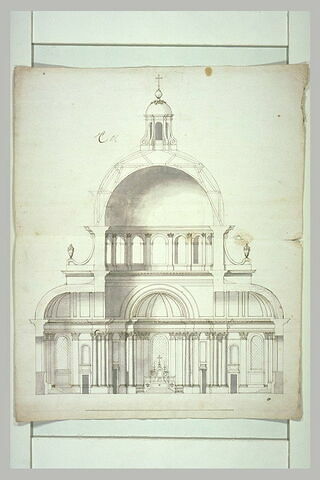 Coupe d'une chapelle, avec coupole (milieu de l'aile nord), image 1/1