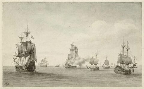 Jean Bart dans la Baltique, à la fin de 1675, attaque une flotte Hollandaise