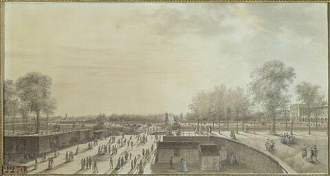 Vue du jardin des Tuileries prise du côté des rampes et du pont tournant, image 1/1