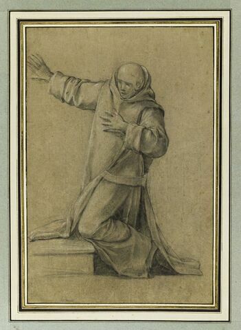 Saint Bruno à genoux : étude pour le dix-septième tableau