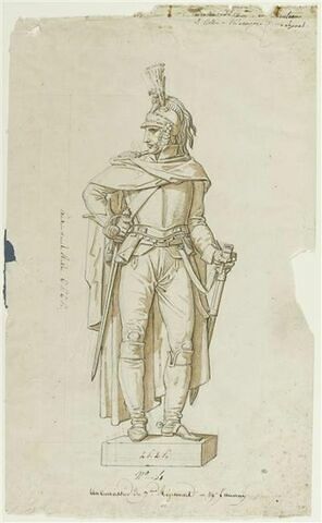 Statue de cuirassier du septième régiment, d'après Charles Auguste Taunay