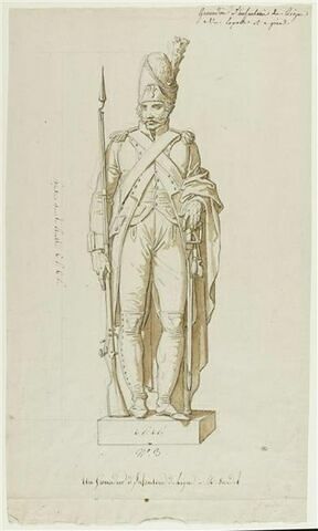 Statue d'un grenadier d'infanterie de ligne, d'après Robert-Guillaume Dardel