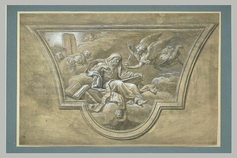 Saint Matthieu, assis sur des nuages, écrivant, image 1/1
