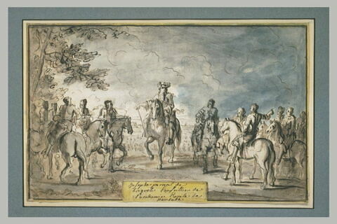 Louis XIV, entouré de cavaliers