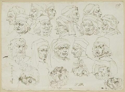 Vingt têtes d'artistes italiens de la Renaissance
