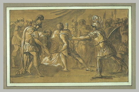 Des soldats apportant à Achille le corps de Patrocle, image 1/1