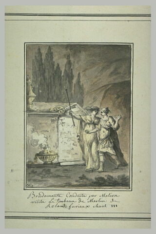 Bradamante, conduite par Melisse, visite le tombeau Merlin