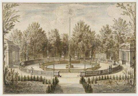 Vue du bosquet de la Renommée dans le parc du château de Versailles