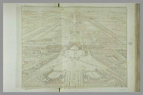 Vue perspective de Versailles du côté des écuries du château, image 2/3