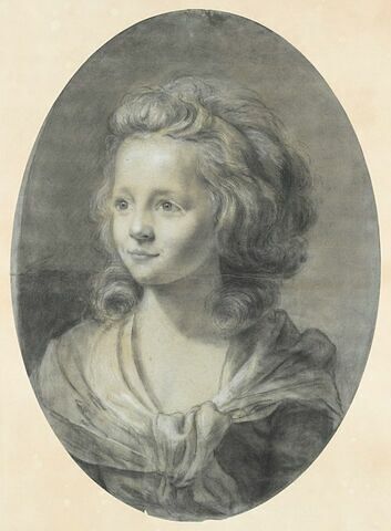 Portrait d'une jeune fille, les cheveux bouclés