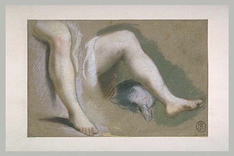 Etude de deux jambes nues d'une femme assise, image 2/2