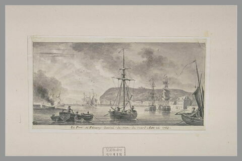 Le port de Fécamp vu de la rive du nord-est, en 1786, image 2/2