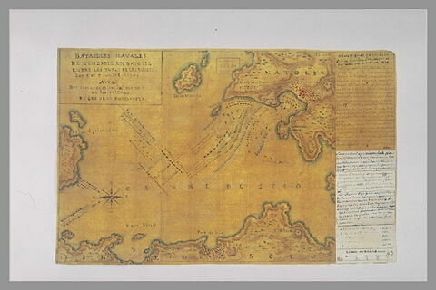 Carte et plan explicatifs du combat de Tchesmé, 1770