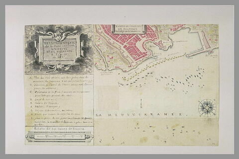 Plan explicatif du combat de Palerme, 1676