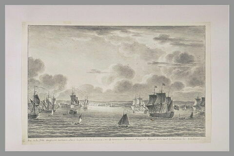 La flotte anglaise entrant dans le port de La Havanne à Cuba, en 1762, image 1/1