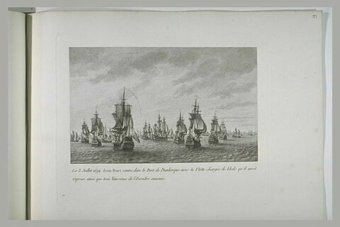 Jean Bart rentre à Dunkerque avec la flotte de grains et trois vaisseaux, image 1/1
