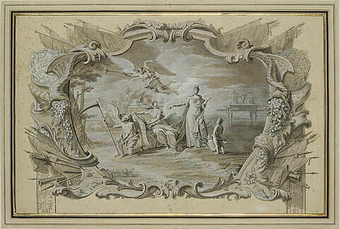 Sacre de Louis XV : allégorie pour la Cérémonie des offrandes, image 1/1