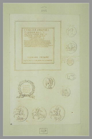 Une inscription dans un cartouche, des camées et des monnaies, image 1/1
