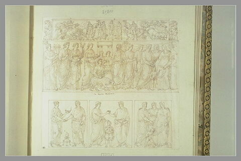 Un bas-relief divisé en deux registres ; trois bas-reliefs, image 1/1