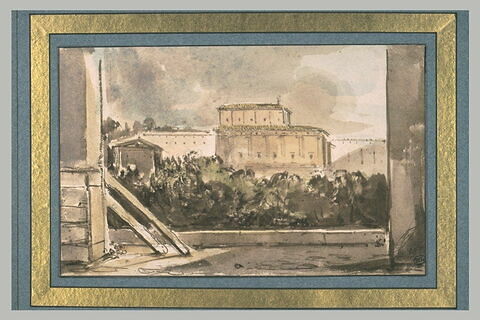 Vue de la Farnésine depuis les jardins du Palais Falconieri, image 1/1