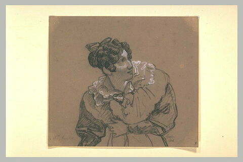 Portrait de Mme Ancelot Virginie, à mi-corps, de profil, image 1/1