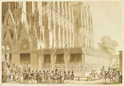 Sacre de Charles X : l'arrivée à la cathédrale de Reims, image 1/1