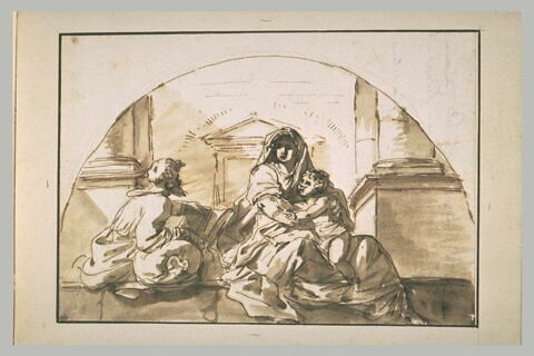 Sainte Famille : copie d'après 'La Madonna del Sacco' d'Andrea del Sarto
