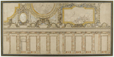 Projet pour une partie de la voûte de la Grande Galerie de Versailles