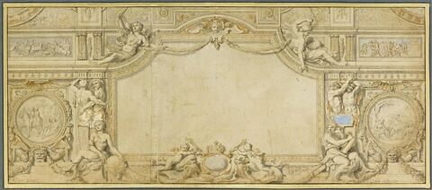 Projet de plafond. Etude pour la galerie d'Apollon au Louvre, image 1/2