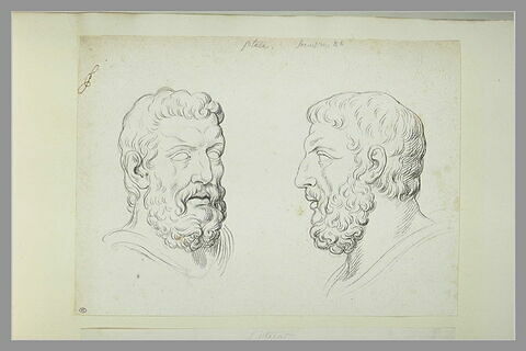 Deux têtes de philosophe antique dites de Pittacus, image 2/2
