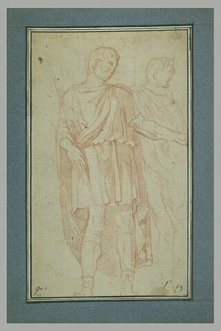 Deux hommes debout, drapés, d'après l'antique, image 1/1