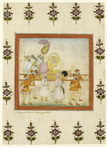 L'empereur Aurangzeb porté en palanquin