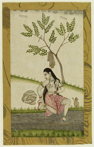 Jeune femme indienne se lavant les pieds