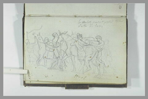 Hommes accompagnant des mulets et annotations manuscrites, image 2/2