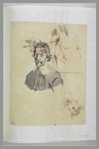 Portrait d'homme, en buste, époque XVIIè siècle, image 1/1