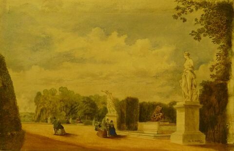 Vue de la terrasse du parc de Versailles ou Fontaine de Diane, image 1/1