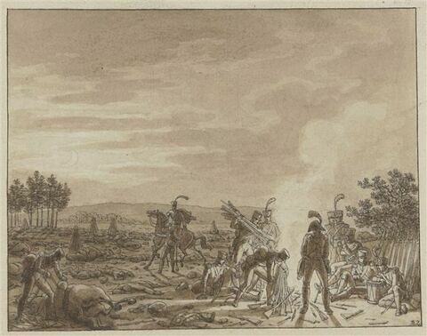 Bivouac de l'armée française le soir de la bataille d'Iéna, le 14 octobre 1806, image 1/1