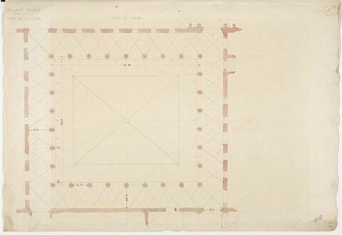 Plan de la Cour du Palazzo Doria