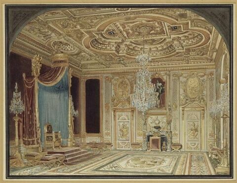 Vue de la salle du trône au palais de Fontainebleau, image 1/1