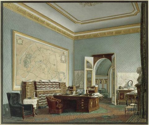 Vue du cabinet de travail de l'empereur au Palais des Tuileries, image 1/1
