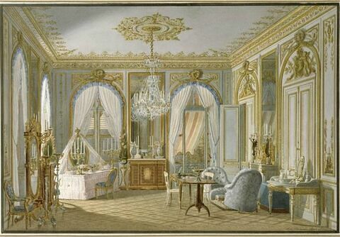 Vue du cabinet de toilette de l'impératrice Eugénie au palais de Saint-Cloud, image 1/1