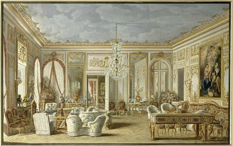 Vue du salon de l'Impératrice au palais de Saint-Cloud sous le Second Empire