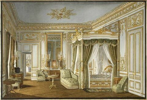 Vue de la chambre à coucher de l'Impératrice au palais de Saint-Cloud