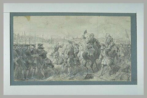 La bataille de Fontenoy : les officiers français saluent les anglais, image 1/1