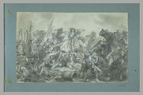 La bataille de Rocroi : le prince de Condé à cheval au milieu de la mélée, image 1/1