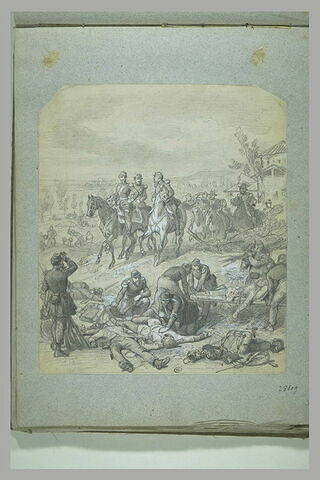 La bataille de Solférino : Napoléon III et son Etat-Major devant les blessés, image 1/1