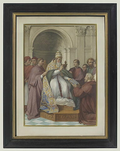 Fragment de la chambre de Jules II, au Vatican, copie d'après Raphaël
