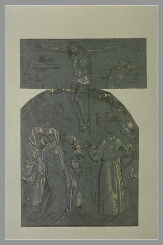 Vierge soutenue par une sainte femme et saint Jean au pied de la croix, image 2/4