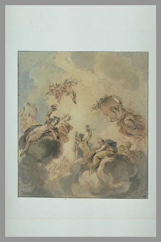 Projet pour un plafond : Bacchus et Cérès sur des nuages, image 1/1